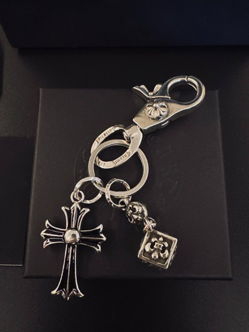 Chrome Hearts Square Pendant Keychain